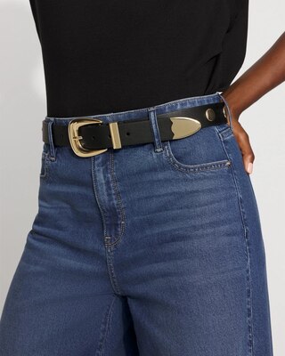 Gold Studded Denim Belt | White House Black Market